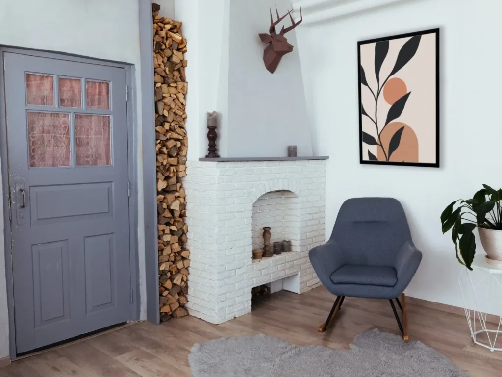 Entrada de hogar con chimenea Entrada de hogar con chimenea
