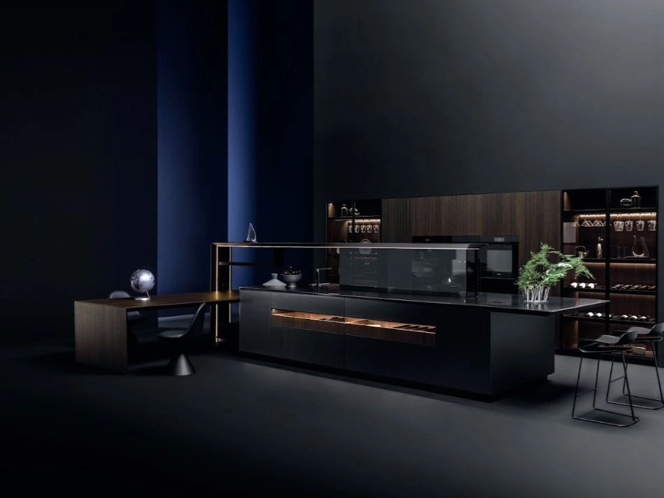 Cocina moderna de color negro